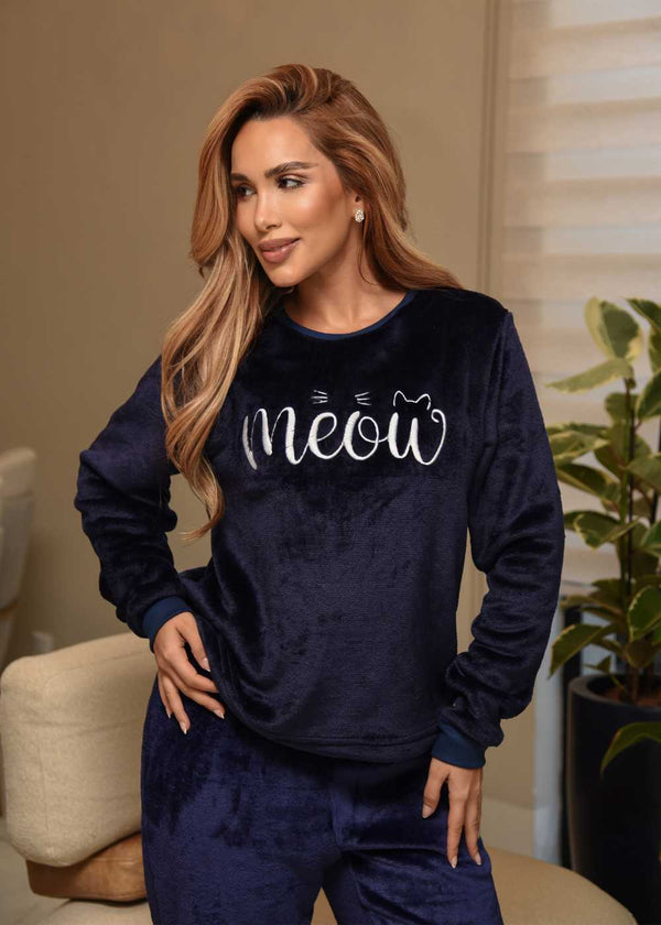 Pijama feminino Adulto Fleece Inverno Plus Size Soft Plush Longo