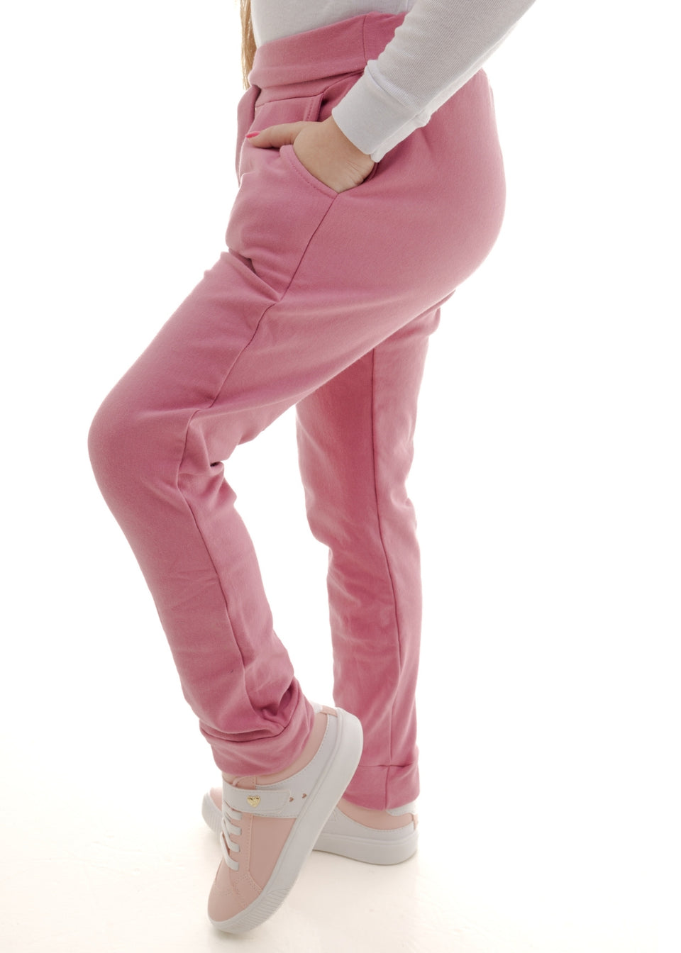 Calça Moletom Feminino Infantil Menina Juvenil Quente Para O Frio