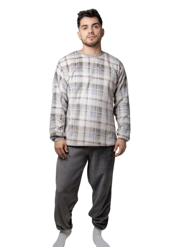 Pijama Masculino Inverno Adulto Fleece Plush Soft Quentinho Plus.