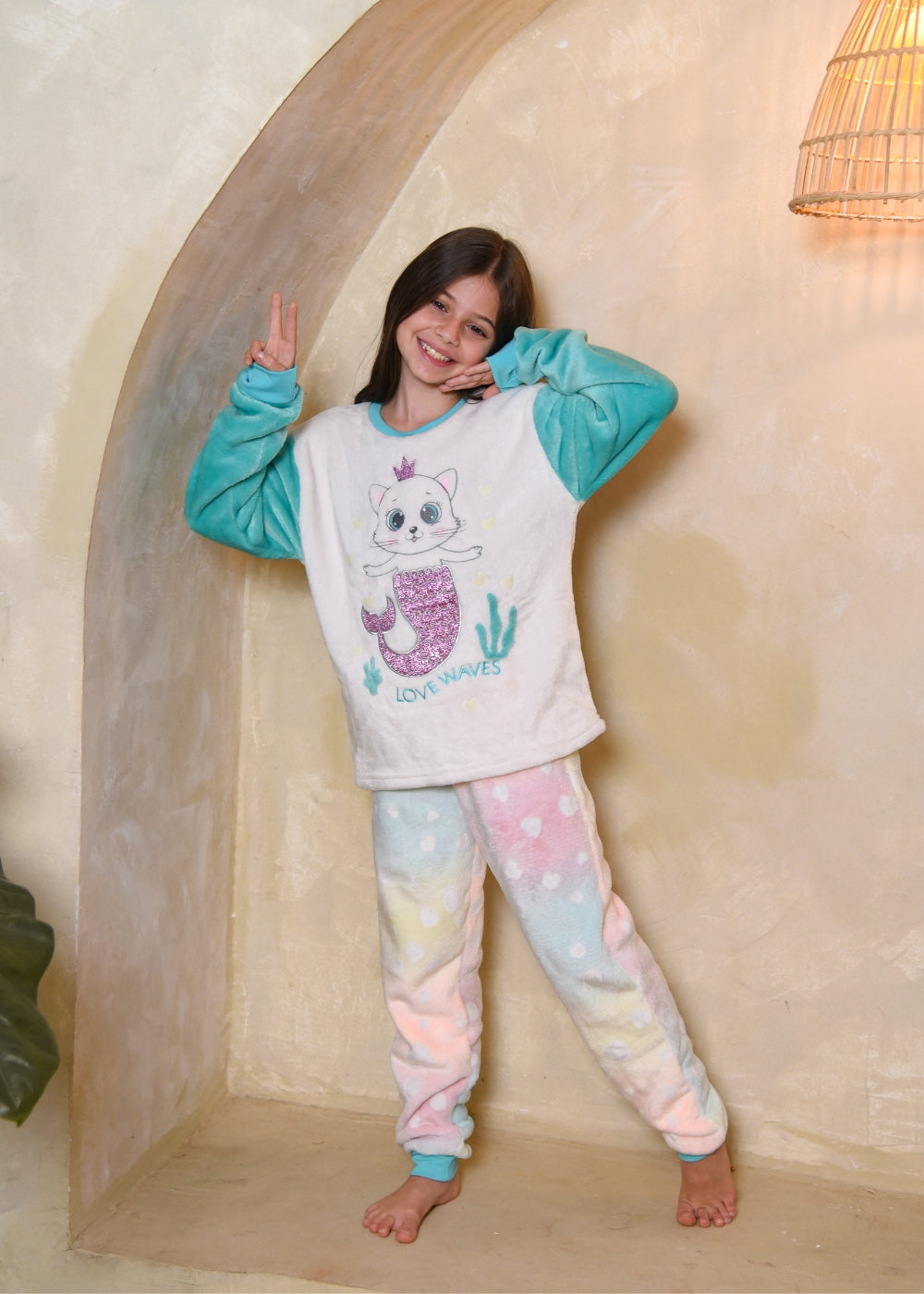 pijama fleece infantil meninas soft longo