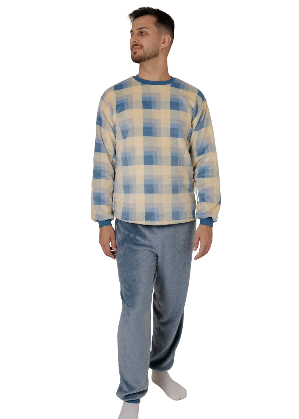 Pijama Masculino Inverno Adulto Fleece Plush Soft Quentinho.