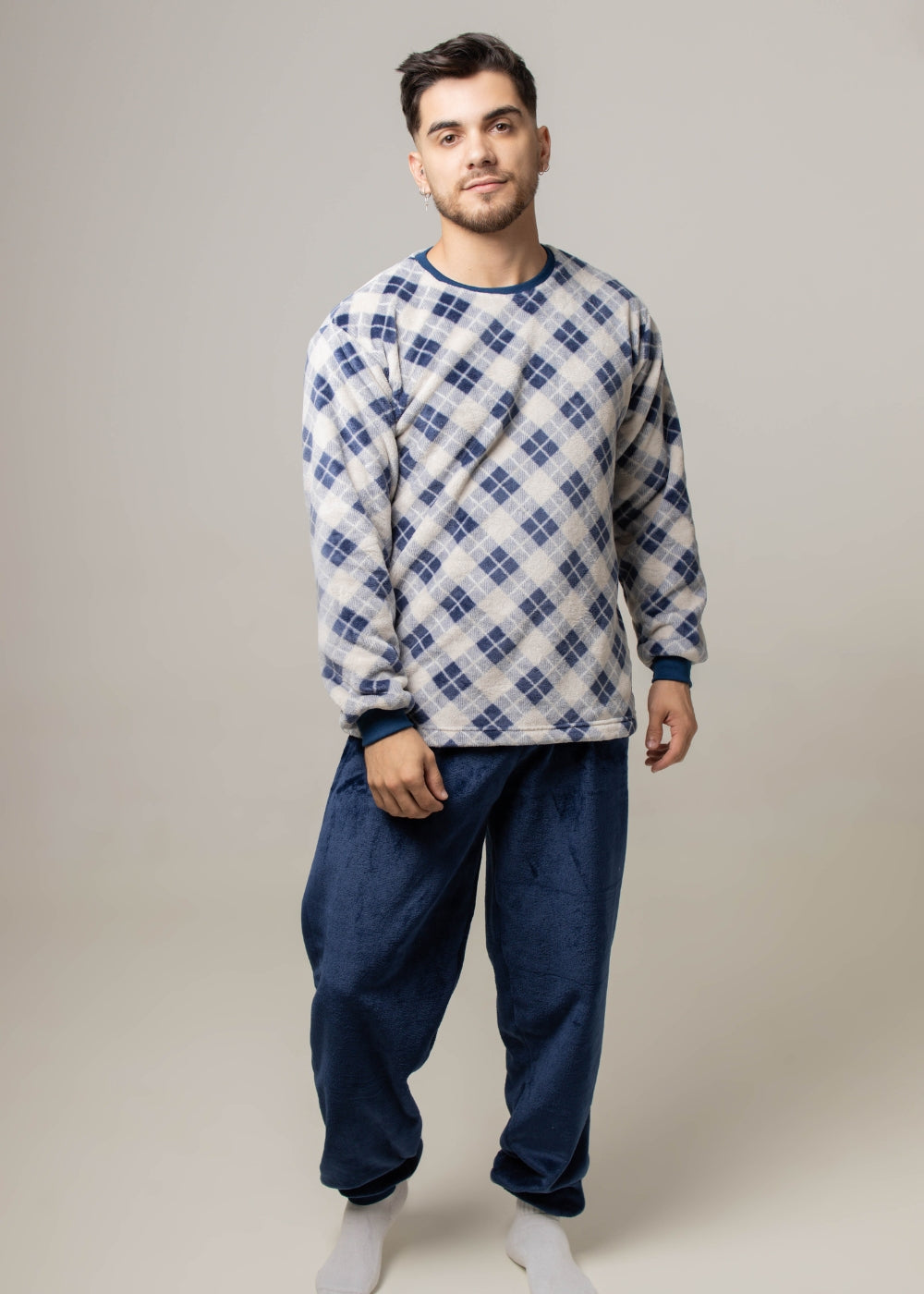 Pijama Masculino Inverno Adulto Fleece Plush Soft Quentinho.