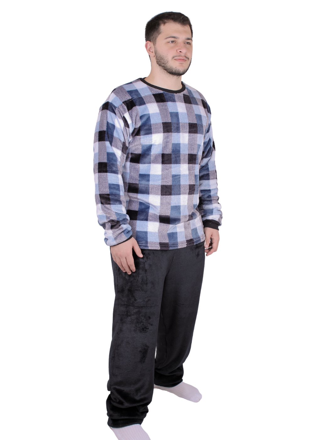 Pijama Masculino Inverno Adulto Fleece Plush Soft Quentinho.