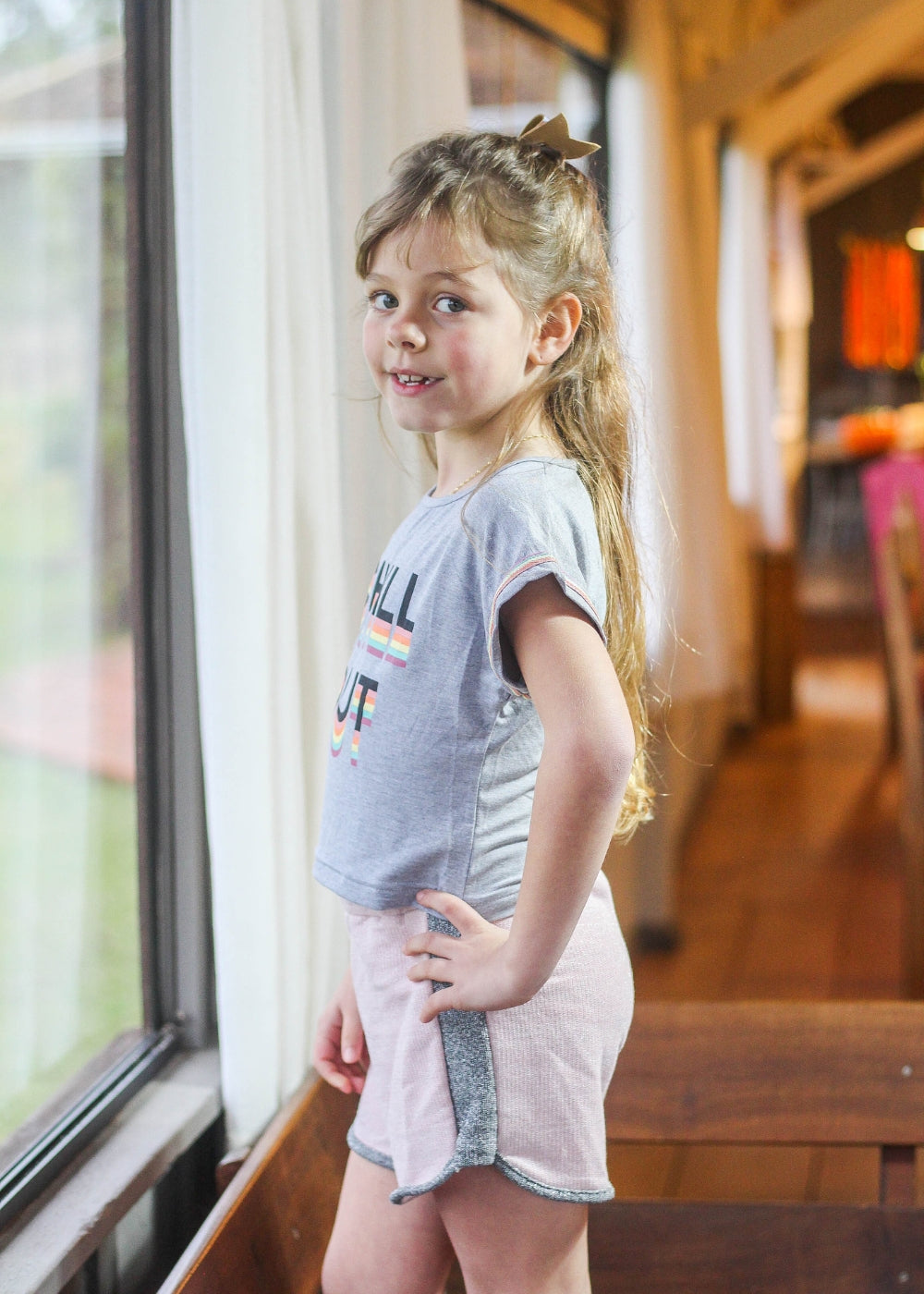 CONJUNTO INFANTIL MENINA SHORT SAIA MENINAS FEMININO ALGODÃO