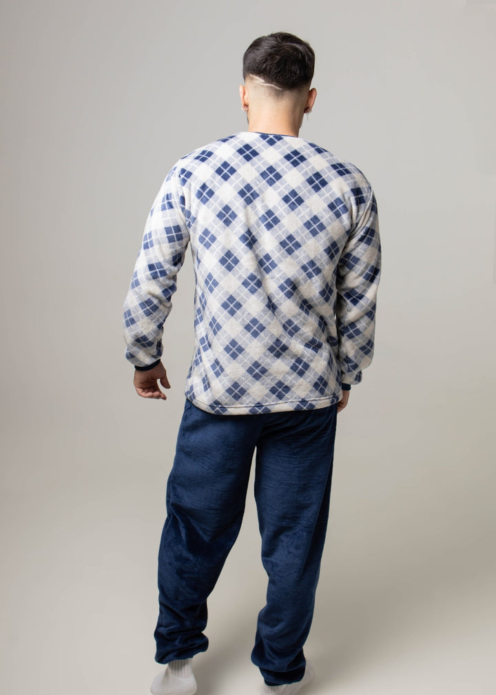 Pijama Masculino Inverno Adulto Fleece Plush Soft Quentinho Plus.