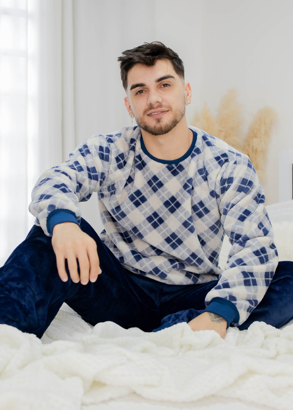 Pijama Masculino Inverno Adulto Fleece Plush Soft Quentinho.
