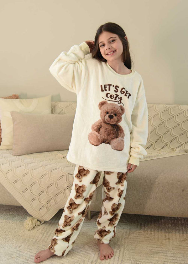 Pijama Feminino infantil Meninas Fleece soft longo