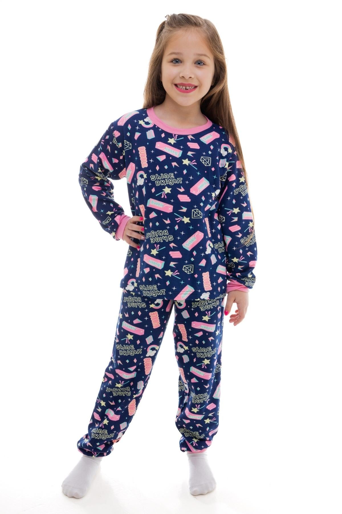 Pijama Inverno Moletom Feminino Infantil Estampado