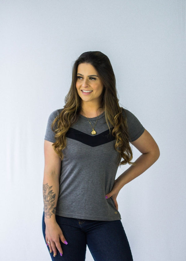 Blusa Feminina Basica Manga Curta Adulto Viscose/elastano
