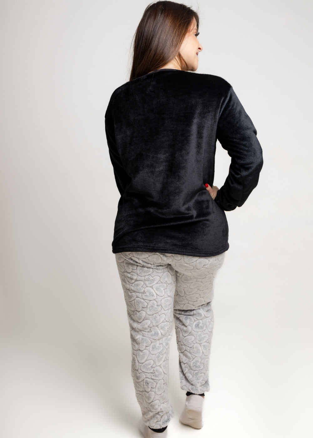 Pijama Feminino Adulto Fleece Inverno Plus Size Soft Plush Longo