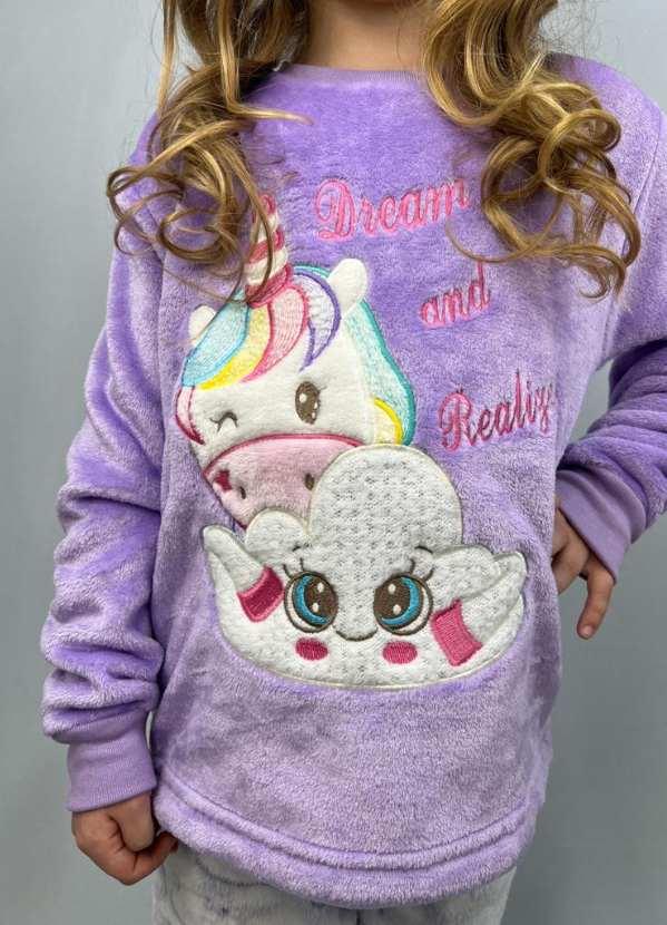 Pijama Inverno Fleece Feminino Infantil
