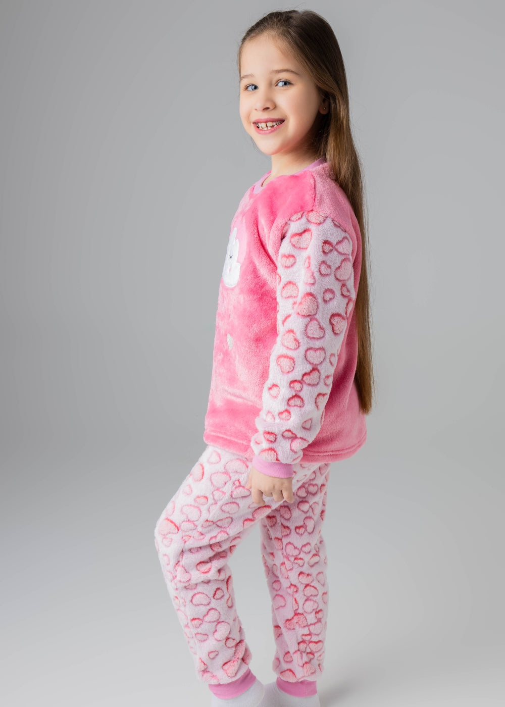 Pijama Infantil Meninas Inverno Fleece Soft Longo - Novo