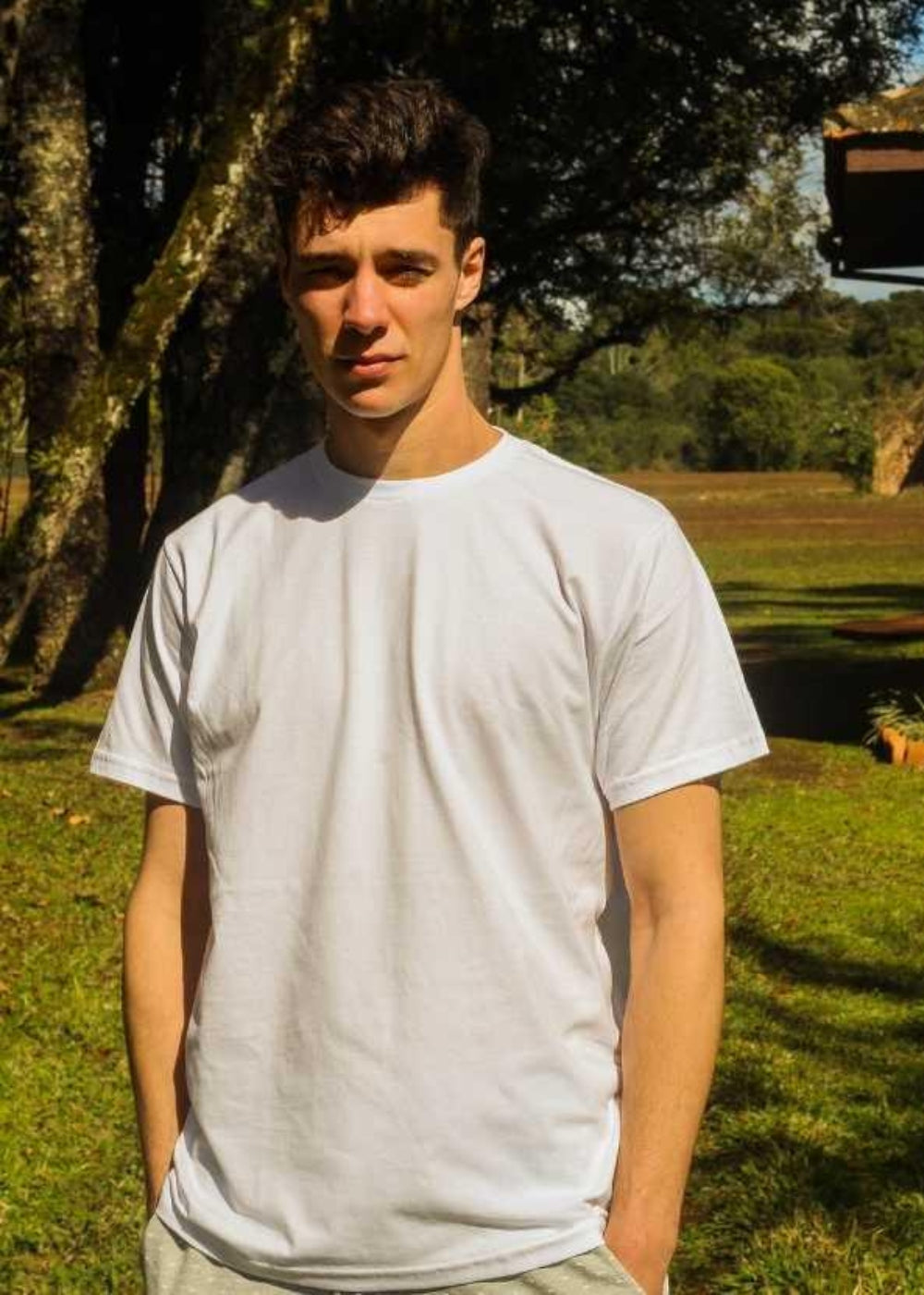 Camiseta Masculina Curta Adulta 100% Algodao Basica Verao