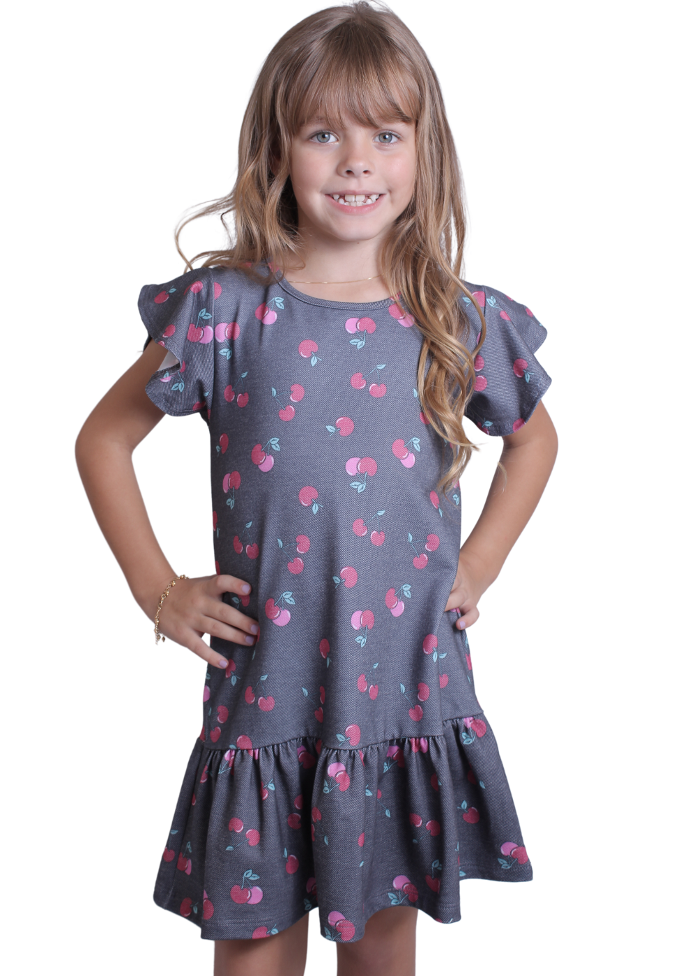 VESTIDO INFANTIL FEMININO MENINAS JUVENIL POLYESTER/ELASTANO