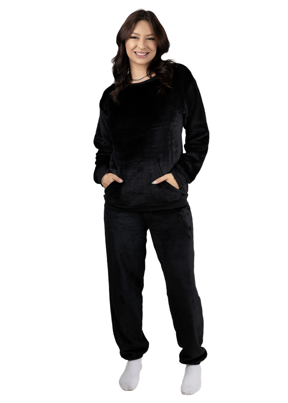 Pijama Feminino Adulto Fleece Inverno Plus Size Soft Plush Longo