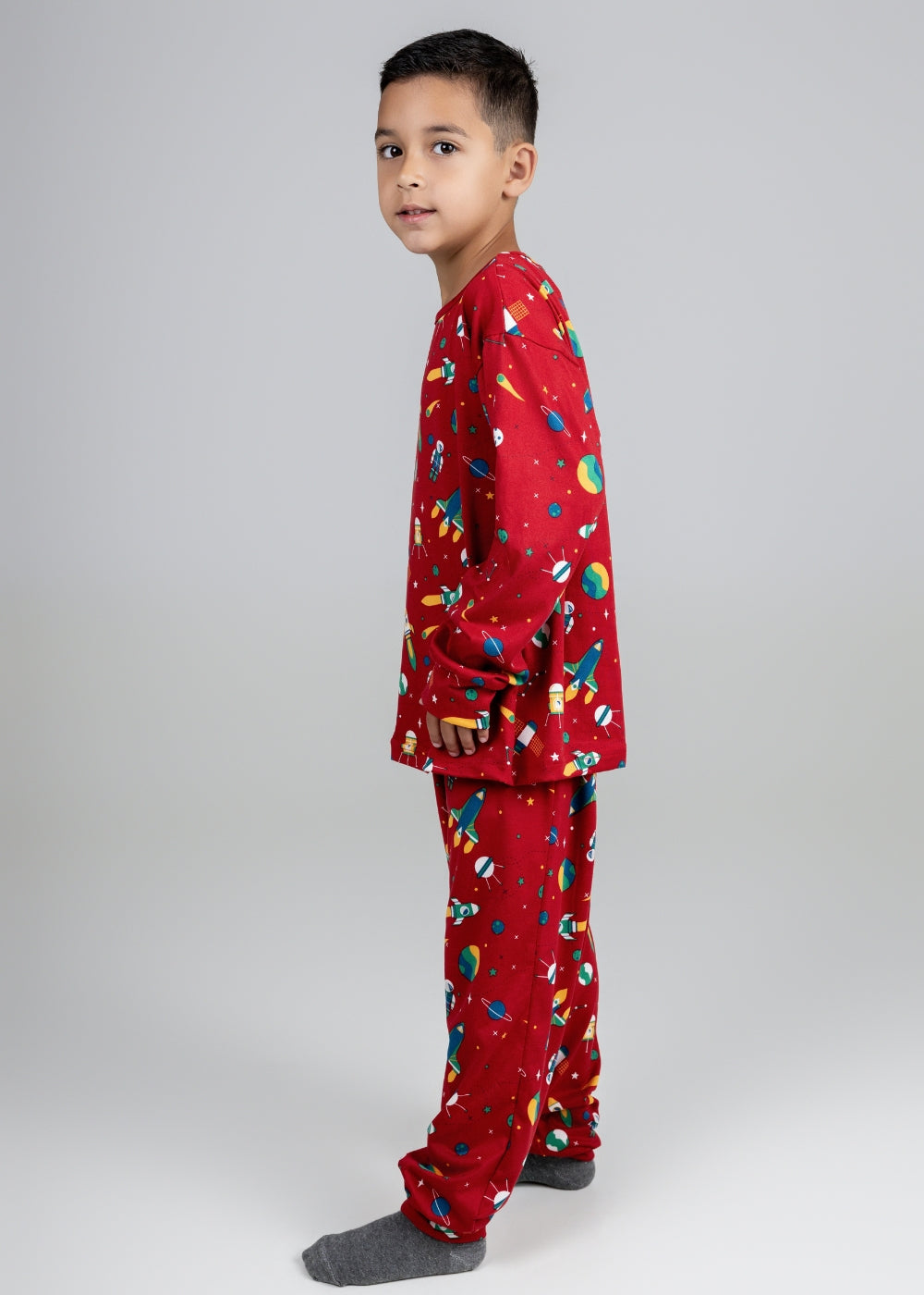 Pijama Inf Masc Suede Menino Manga Longa Inverno
