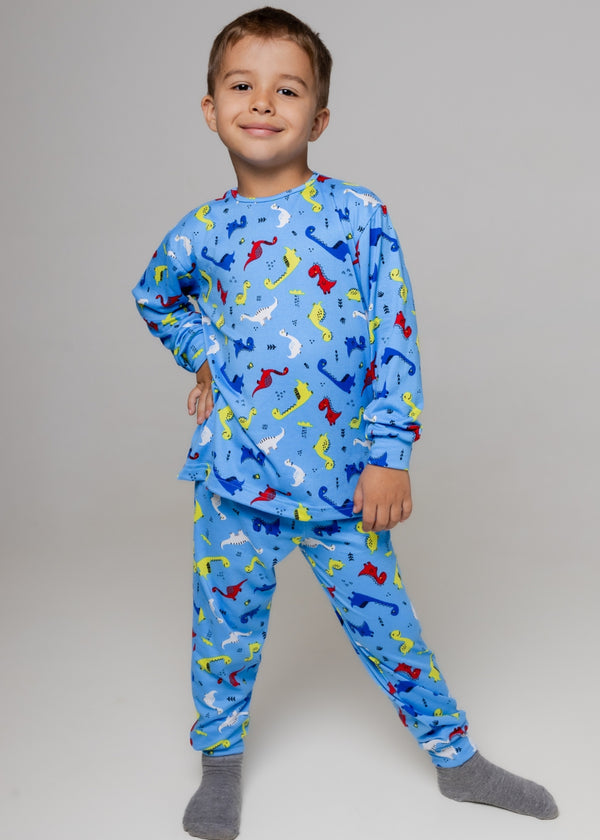 Pijama Inf Masc Suede Menino Manga Longa Inverno