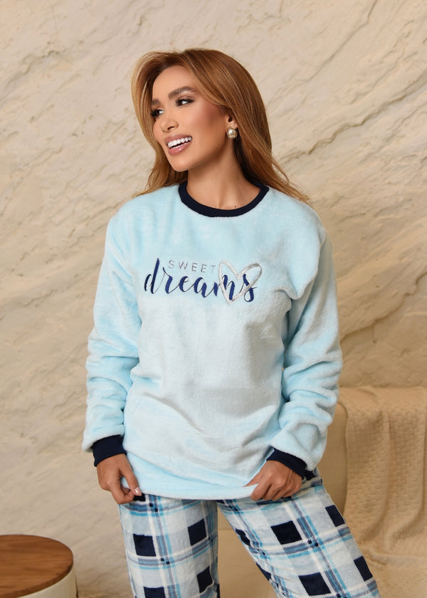 Pijama Feminino Adulto Fleece Inverno Plus Size Soft Plush Longo