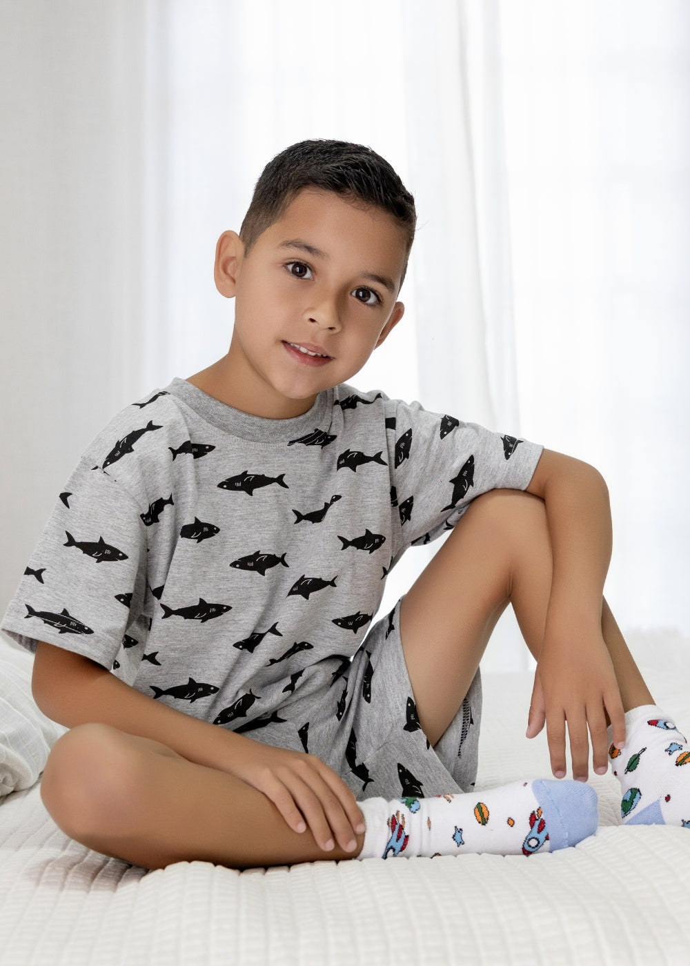 Pijama Infantil Masculino Meninos Juvenil Algodão Verao