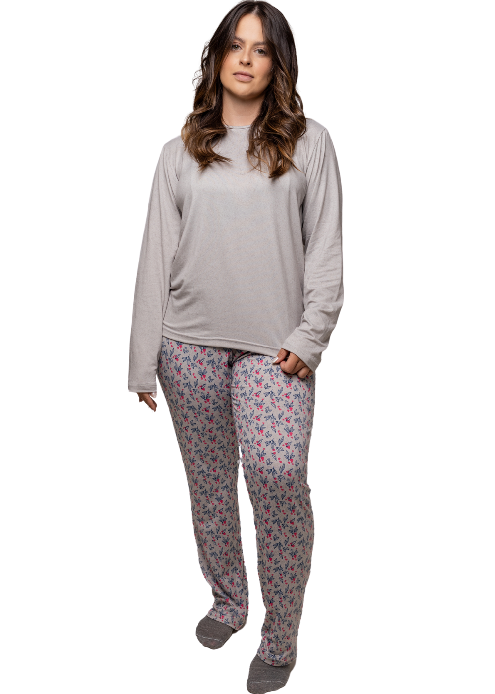 CONJUNTO PIJAMA FEMININO ADULTO SUEDE