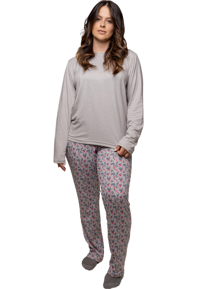 CONJUNTO PIJAMA FEMININO ADULTO SUEDE