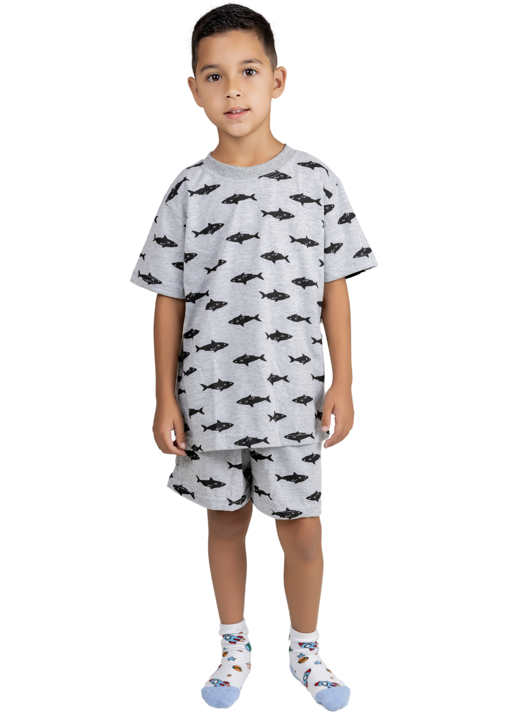 Pijama Infantil Masculino Meninos Juvenil Algodão Verao