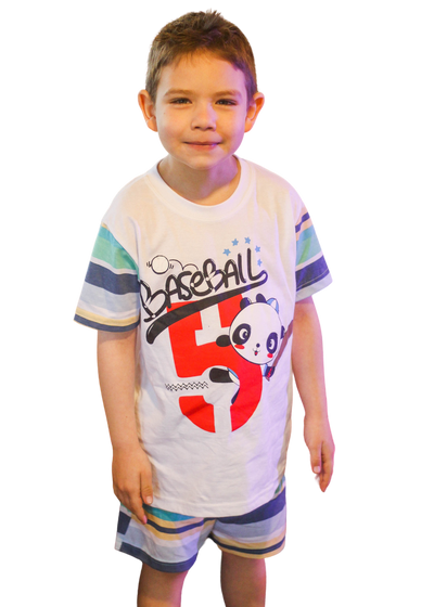 Pijama Infantil Masculino Meninos Juvenil Algodão Verao