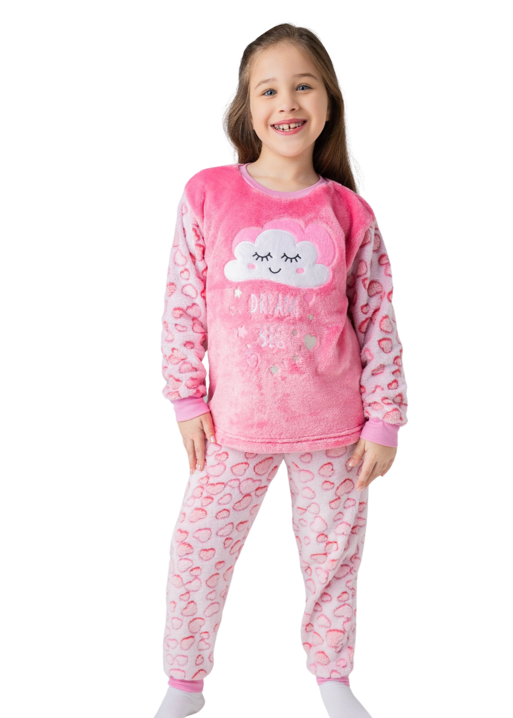 Pijama Infantil Meninas Inverno Fleece Soft Longo - Novo