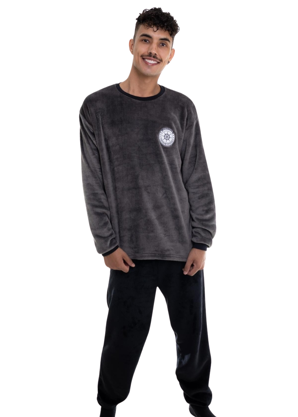 Pijama Masculino Inverno Adulto Fleece Plush Soft Quentinho.