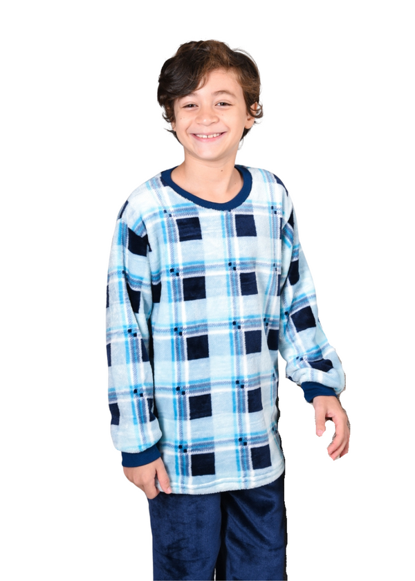 Pijama Infantil Menino Inverno Fleece Soft Longo - Novo.