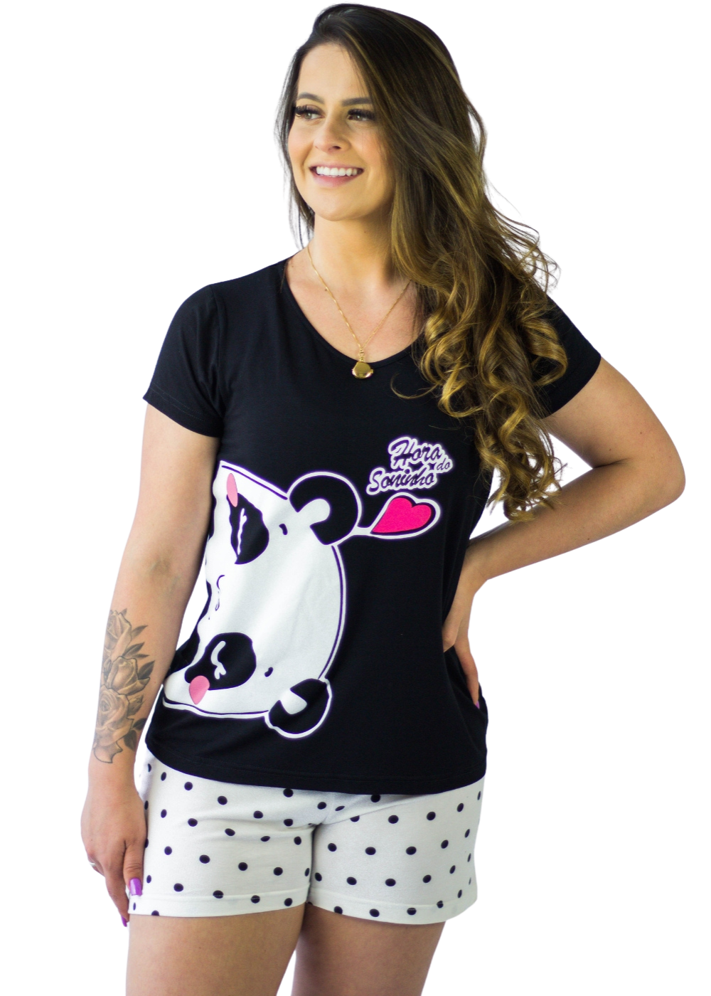 Pijama Feminino Adulto Verao Conjunto Algodão