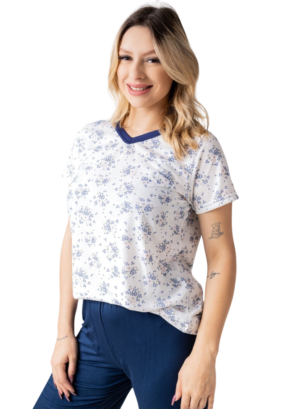 Pijama Feminino Adulto Verao Conjunto Algodão