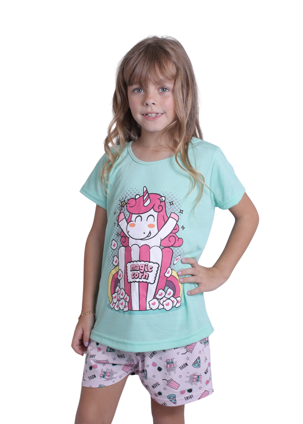 Pijama Infantil Algodão Menina Feminino Juvenil 1 A 16 Anos