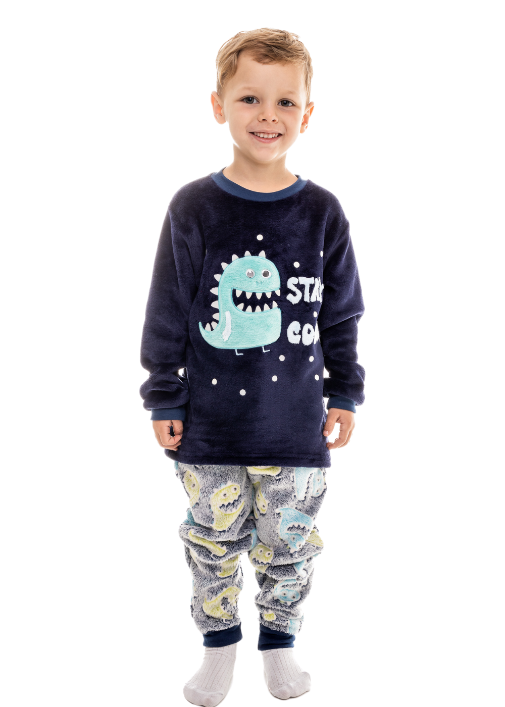 Pijama Infantil Menino Inverno Fleece Soft Longo - Novo