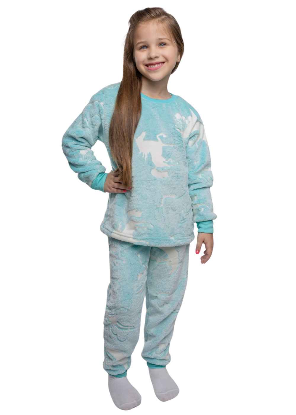 Pijama Infantil Meninas Inverno Fleece Soft Longo - Novo