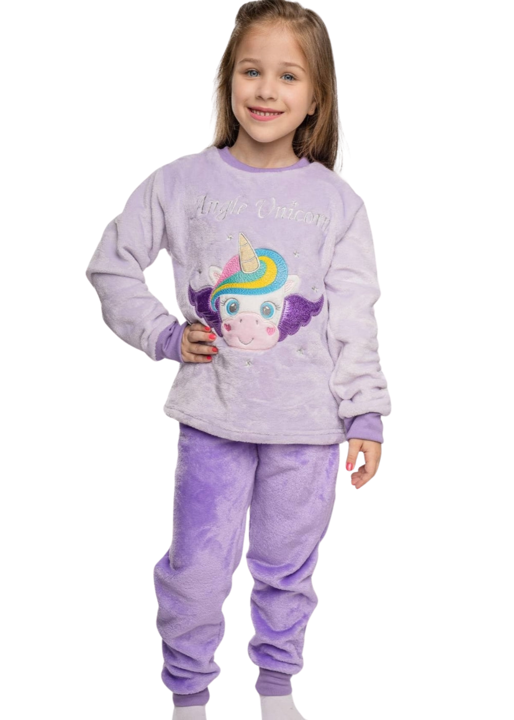 Pijama Infantil Meninas Inverno Fleece Soft Longo - Novo