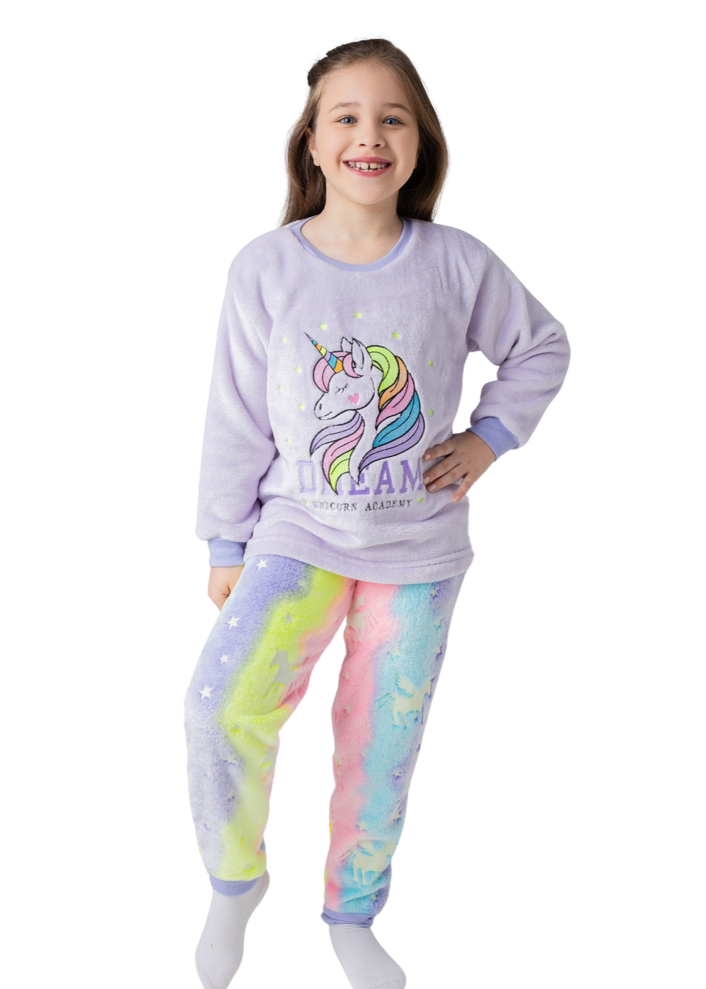 Pijama Infantil Meninas Inverno Fleece Soft Longo - Novo