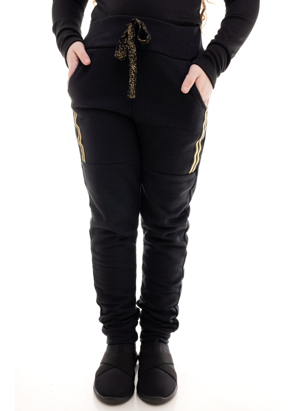 Calça Moletom Feminino Infantil Menina Juvenil Quente Para O Frio