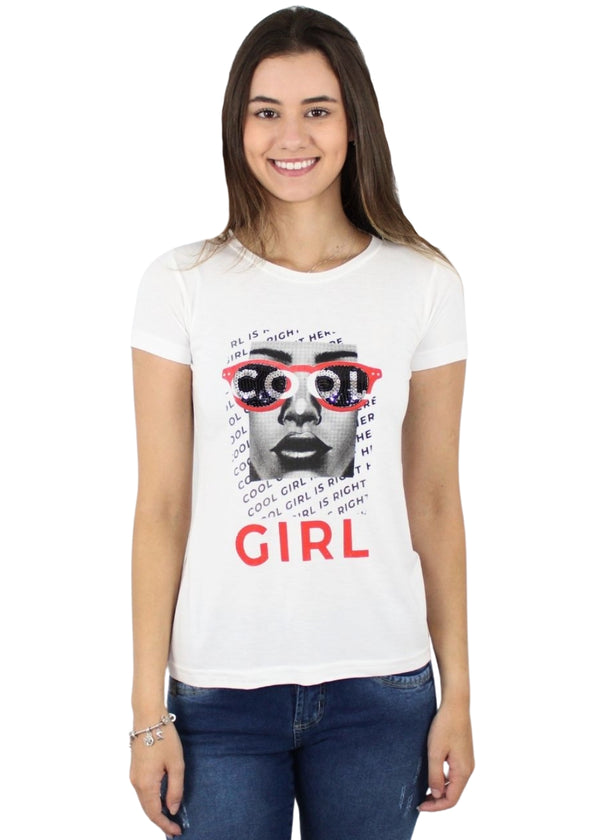 Blusa Feminina Basica Manga Curta Adulto Viscose/elastano