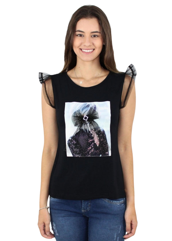 Blusa Feminina Basica Manga Curta Adulto Viscose/elastano