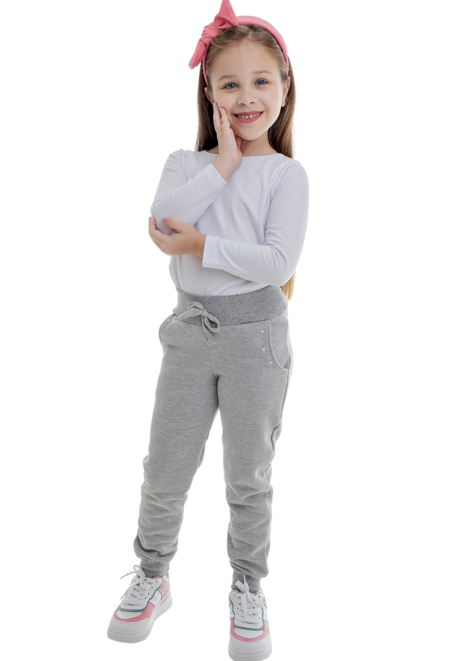 Calça Moletom Feminino Infantil Menina Juvenil Quente Para O Frio