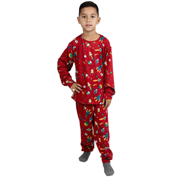 Pijama Inf Masc Suede Menino Manga Longa Inverno