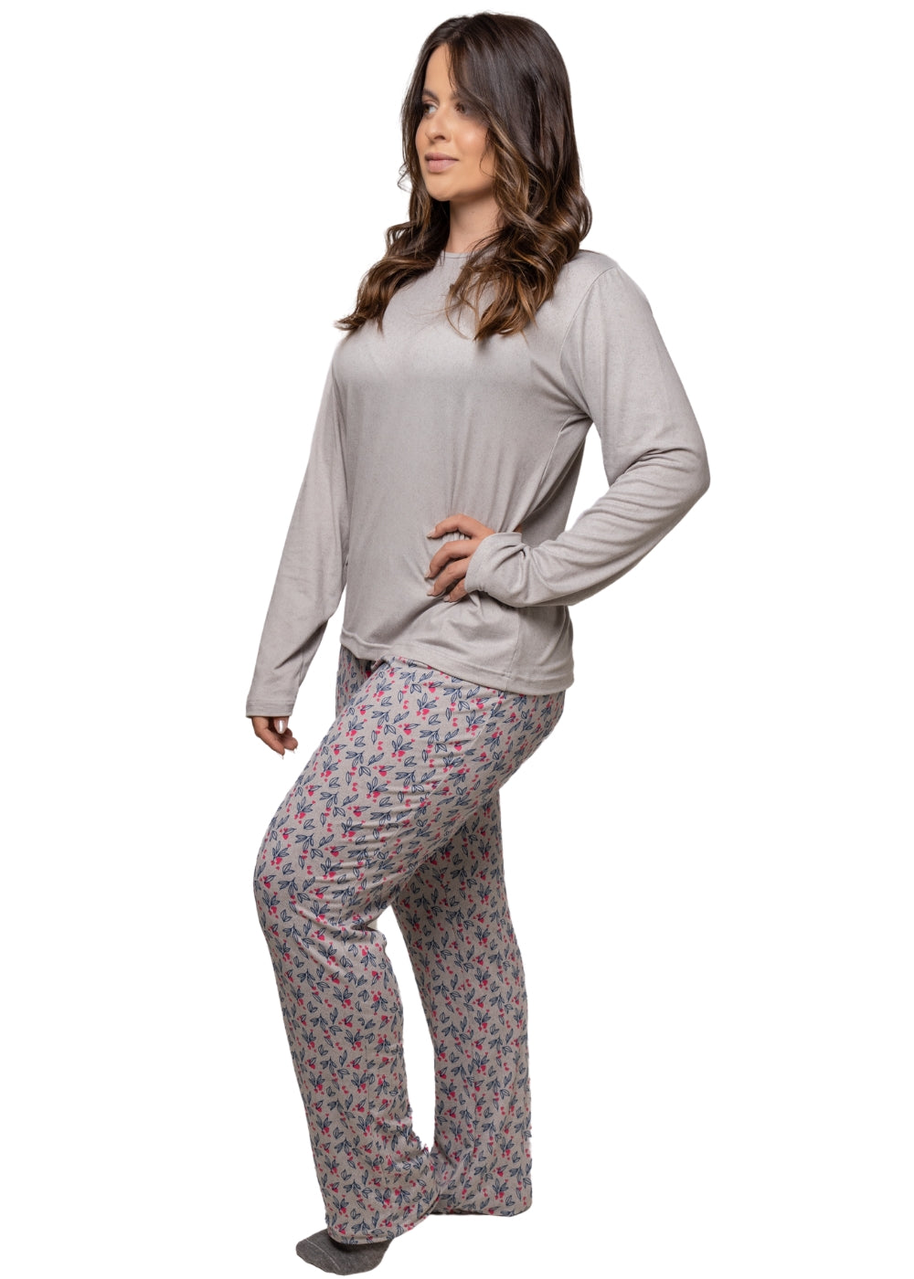 CONJUNTO PIJAMA FEMININO ADULTO SUEDE