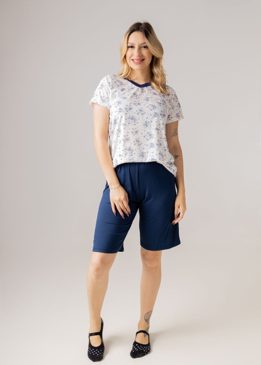 Pijama Feminino Adulto Verao Conjunto Algodão