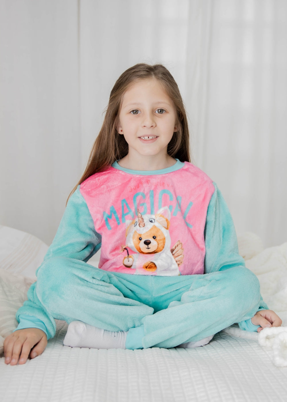 Pijama Infantil Meninas Inverno Fleece Soft Longo - Novo