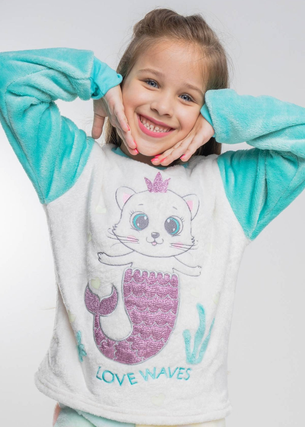 Pijama Infantil Meninas Inverno Fleece Soft Longo - Novo
