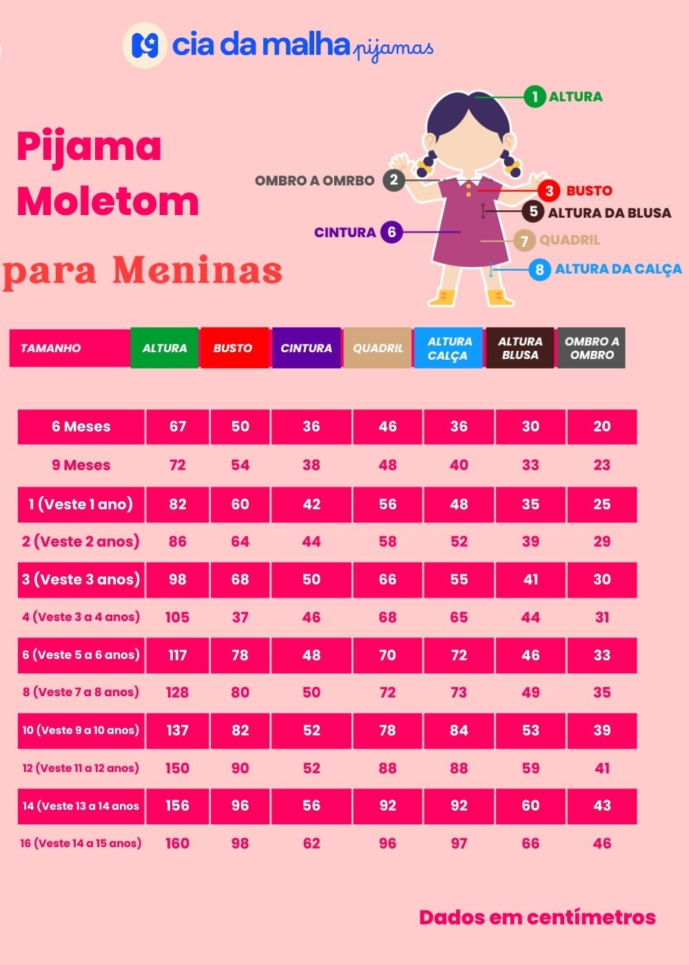 PIJAMA INFANTIL MENINAS MOLETINHO INVERNO