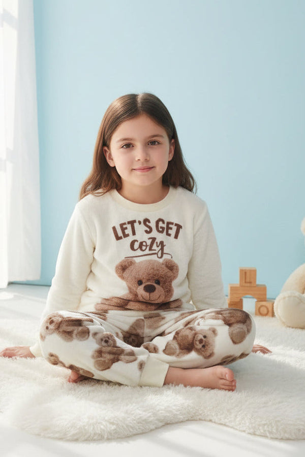 Pijama Feminino infantil Meninas Fleece soft longo