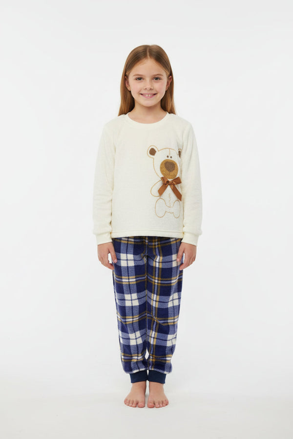 Pijama Feminino infantil Meninas Fleece soft longo