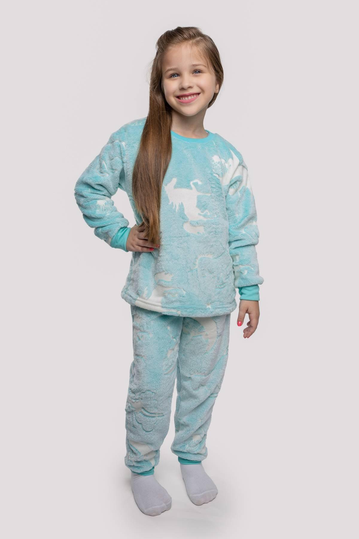 Pijama Inverno Fleece Feminino Infantil Brilha No Escuro